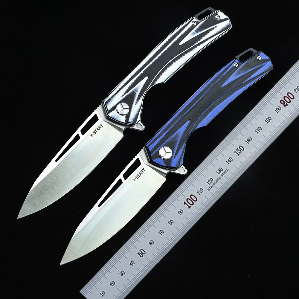 Y-START Flipper VG10 Blade Folding Knife Ball Bearing G10 Handle Outdoor Camping Hunting Daily EDC Tools