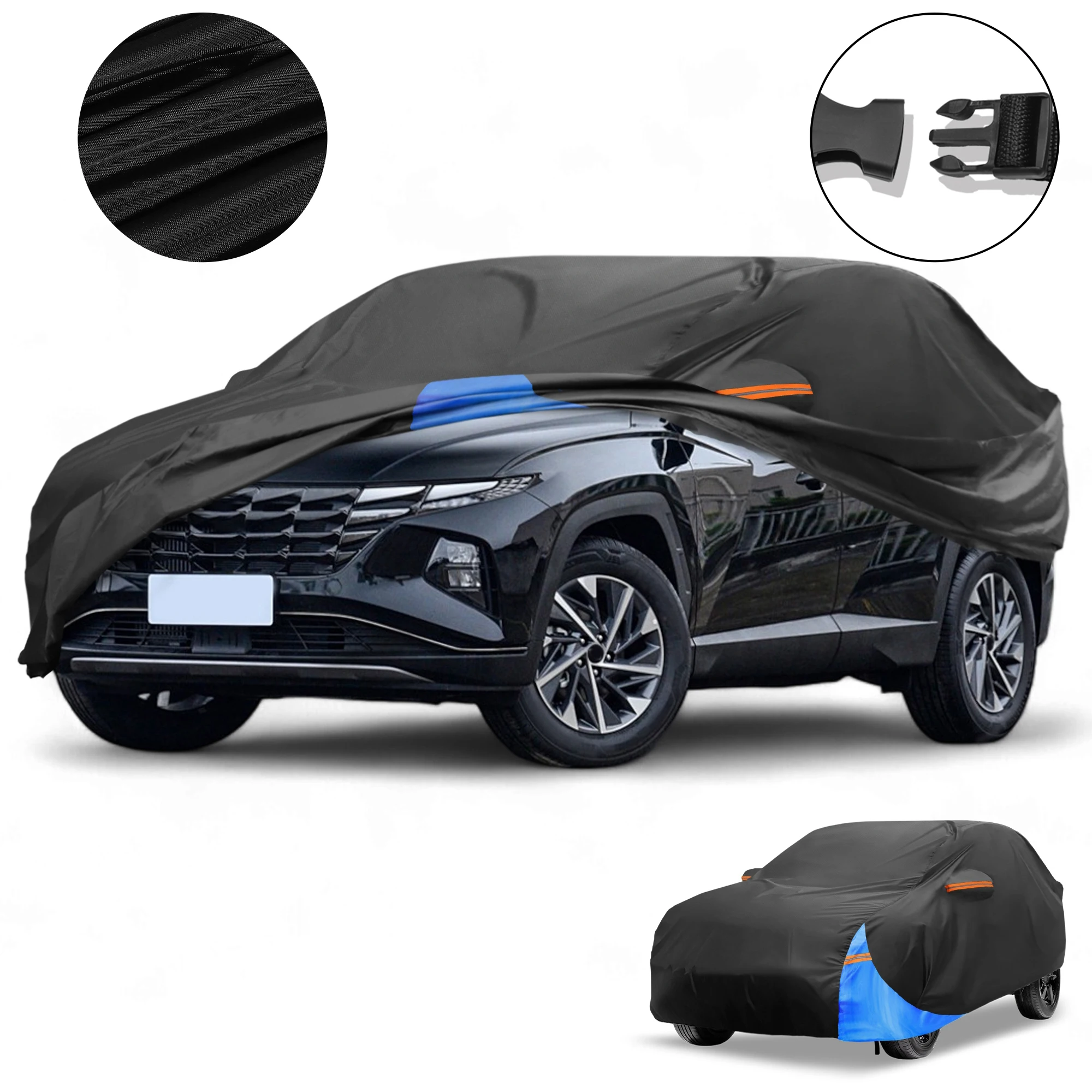 

Всепогодный водонепроницаемый автомобильный чехол Motoforti — устойчивый к ультрафиолетовому излучению наружная полная внешняя защита для Hyundai Tucson 210D-PU