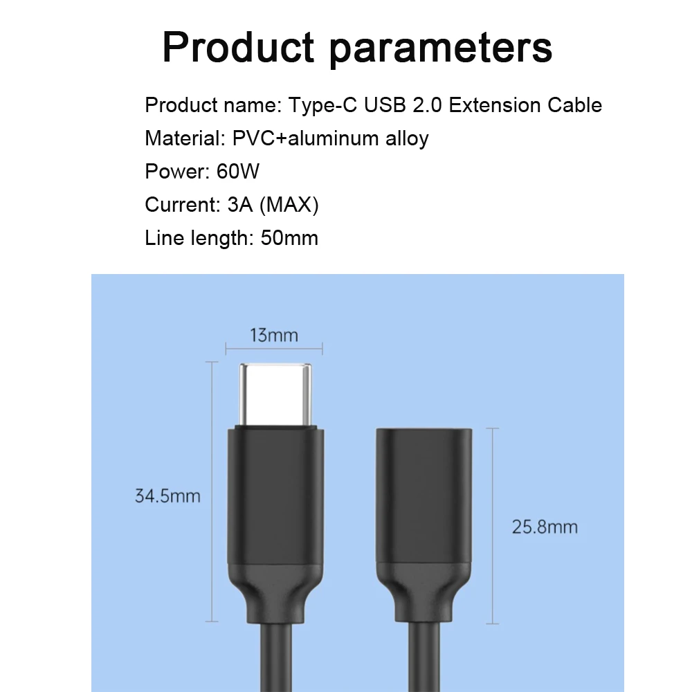 INFIRAY Type-C Extension Cable Male To Female USB Data Cable Dock Expansion Extension Switch Is Applicable To P2 T2S T3 T2 PRO