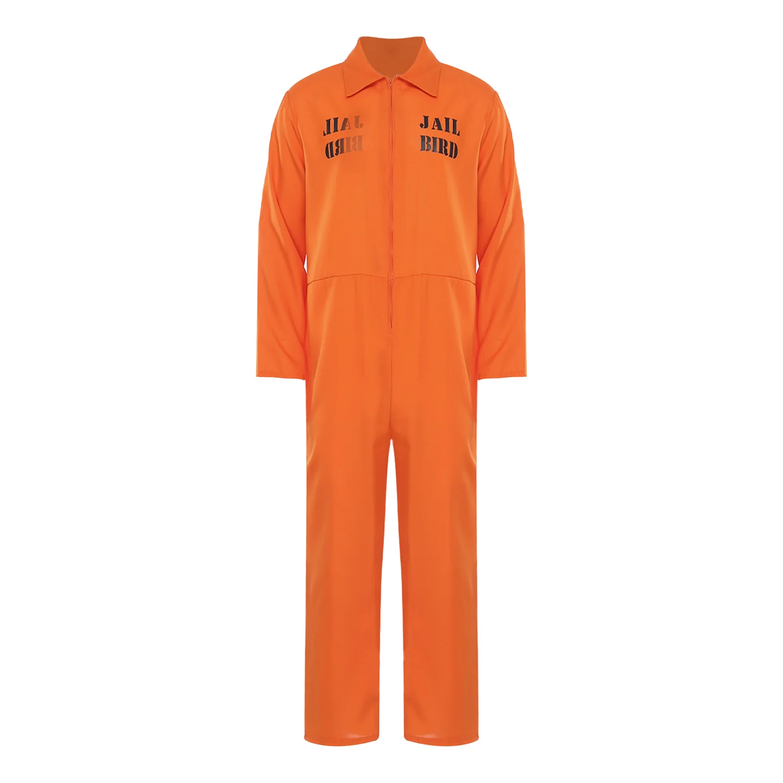 Kostum Cosplay Narapidana Pria Wanita Halloween, Overall Jumpsuit Oranye, Seragam Penjara, Unitard Narapidana, Seragam Penjara