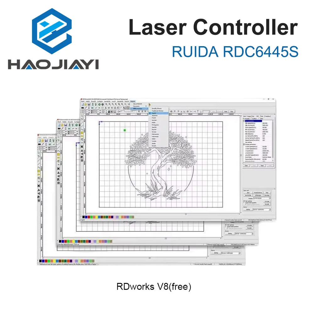Ruida 6445S RDC6445S CO2 Laser Controller Upgrade 6445 6445G RDC6445G Systems for CO2 Laser Cutting Engraving Machine