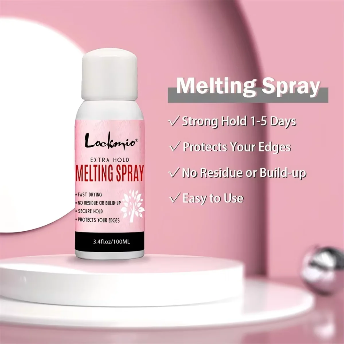 Long-lasting Wig Adhesive Melting Spray Wig Glue Breakback & Edge Bangs Control Wax with Accessories Women Wigs Installation Kit