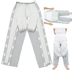 Gown Long Pants Zipper Velcro Spring and Autumn Nursing Patients of Fracture Postoperative Paralyzed Bed Sleep Bottoms