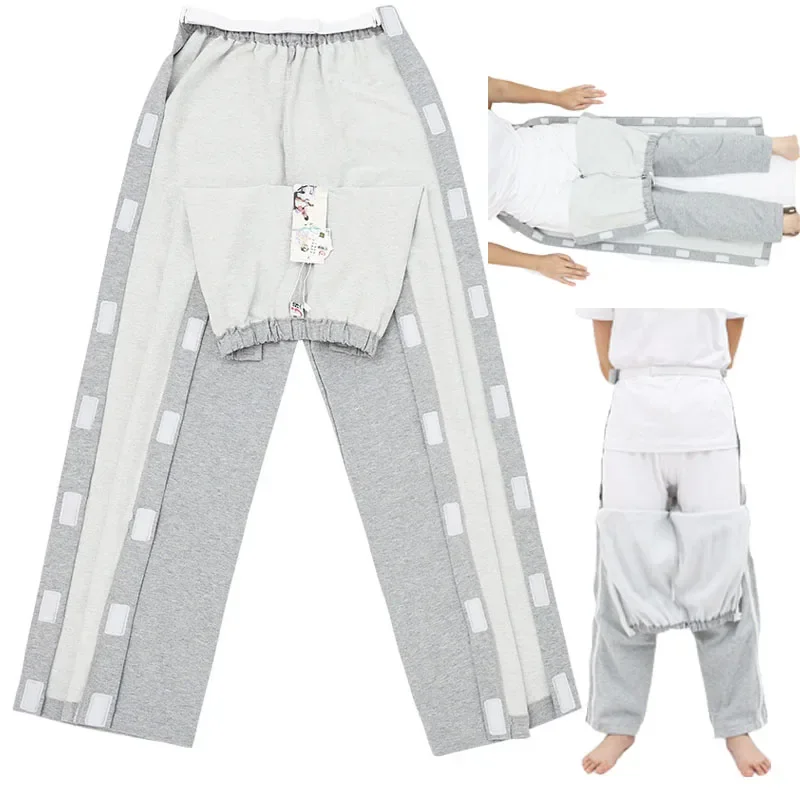 Hospital Gown Long Pants Zipper Velcro Spring and Autumn Nursing Patients of Fracture Postoperative Paralyzed Bed Sleep Bottoms