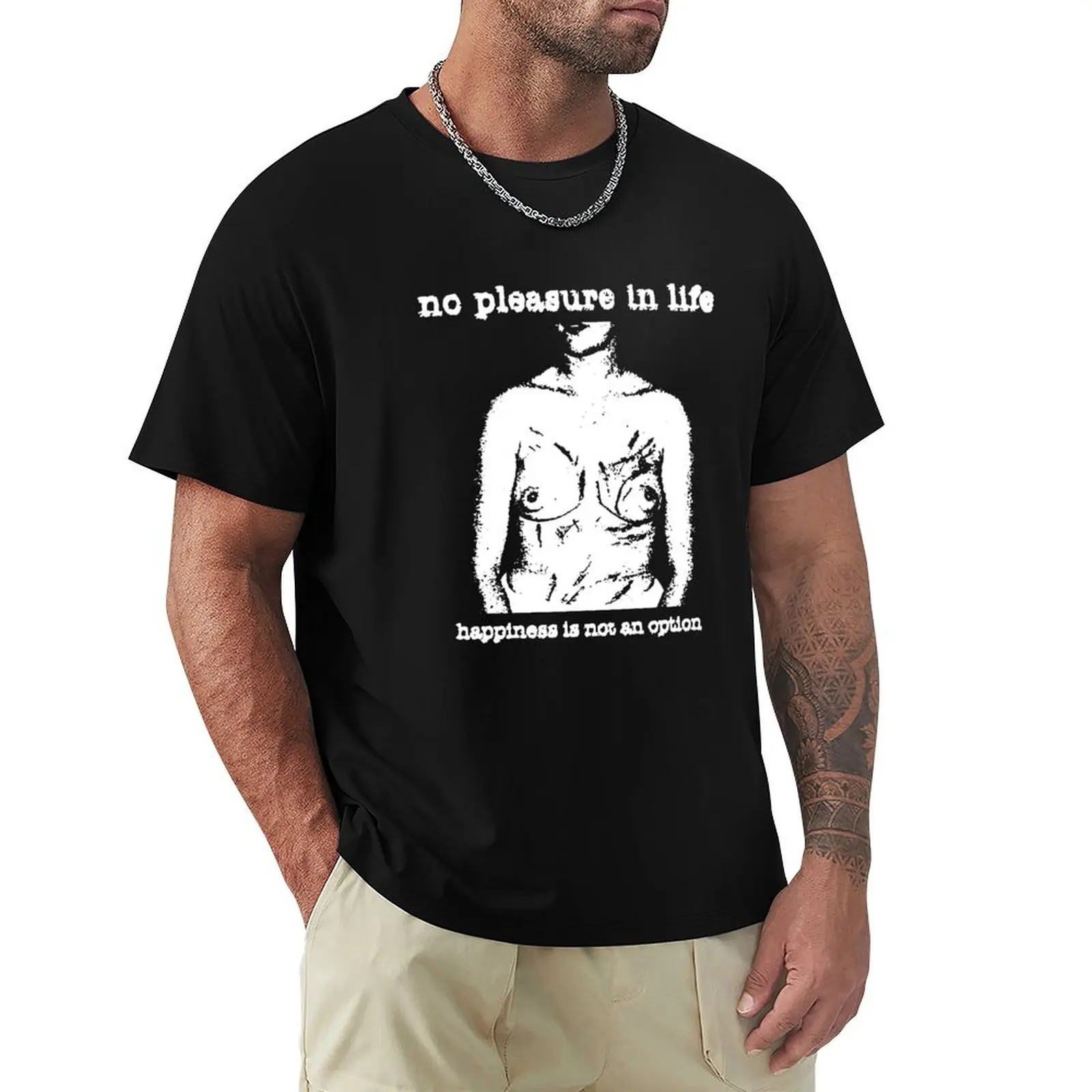 No Pleasure in Life Happiness is not an Option T-Shirt Dry Fit Running Short Sleeve Top