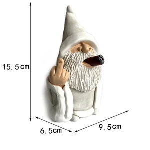 Engraçado fumar dedo médio assistente gnomos estátua, jardim estatueta arte, decoração para gramado, quintal, pátio ornamentos, 1pc 10 principais vendas estátua mago - №6