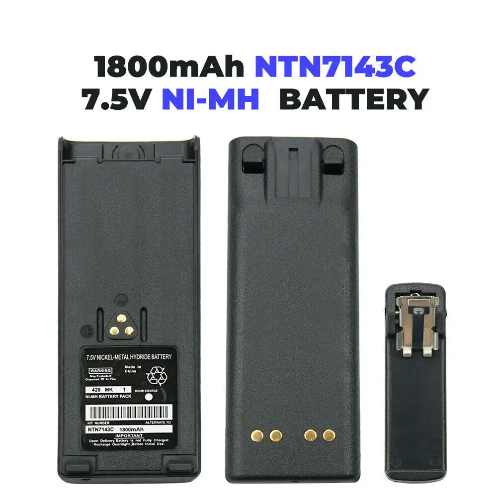 

NEW 7.5v 1800mAh NI-MH Battery Pack NTN7143C for Radio Walkie Talkie Motorola HT1000 MTS2000 MT2000 Two Way Radio