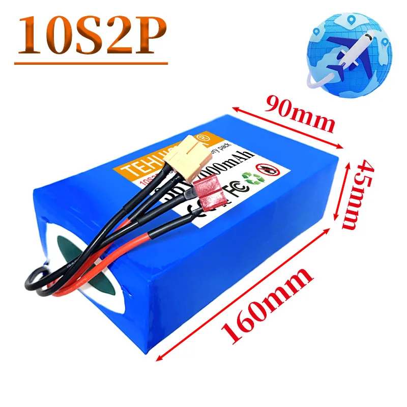 Rechargeable Battery 10S2P 36V 7000mAh 18650 Li-ion Battery Pack 500W High Power 36V 7AH Suitable for Electric Motorcycles