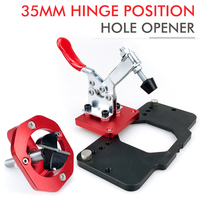 Aluminum Alloy 35MM Hinge Boring Hole Drill Guide Hinge Jig with Clamp For Woodworking Cabinet Door Installation Woodwork Tools