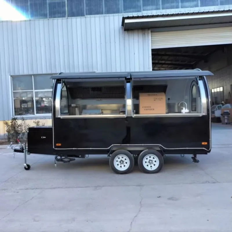 Galvanized Retro Concession Food Trailer, Best Design Mobile Square Food Truck For USA