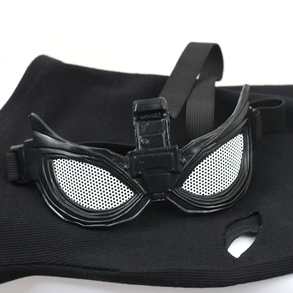 Máscara de Spiderman Peter Parker, Disfraz de Superhéroe, Traje de Camuflaje, Casco Negro, Accesorios para Disfraces de Halloween y Fiestas de Máscaras