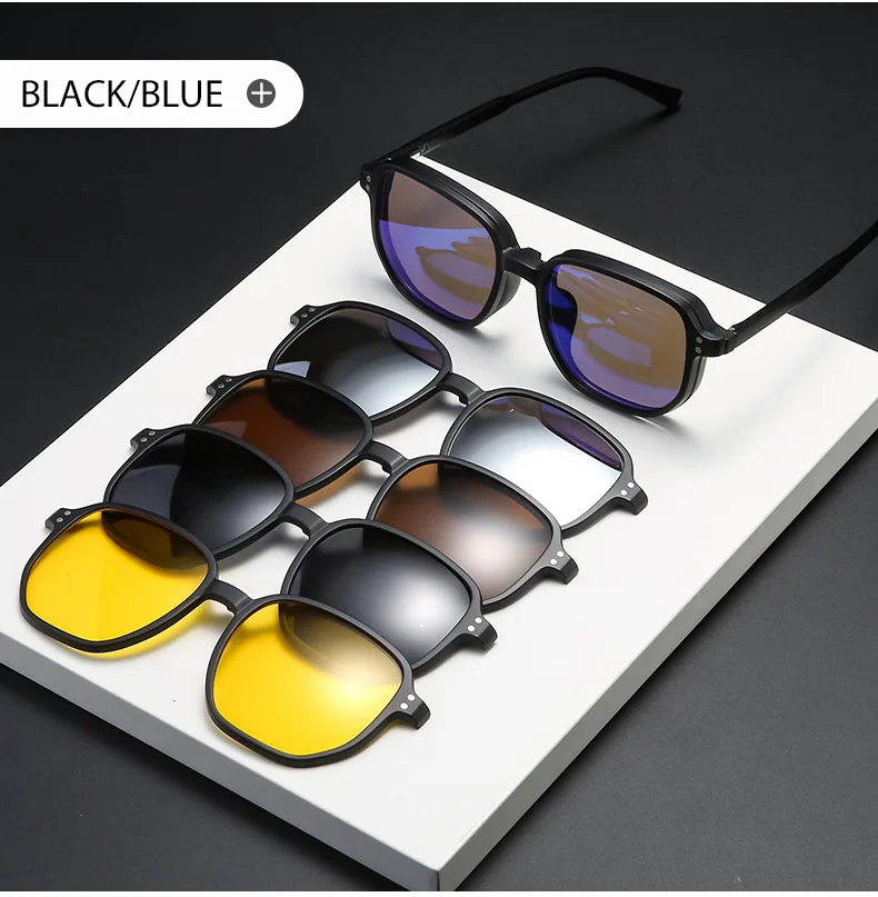 VCKA 6 In 1 Polarisierte Lesen Sonnenbrillen Männer Frauen Magnetische Clip Auf Gläser TR90 Optische Rezept Brillen Rahmen + 1.0 ~ + 6,0 – Detail 9