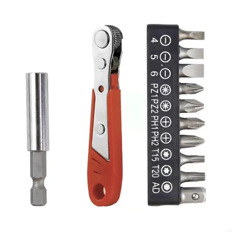 L1EE Portable Ratchet Wrench 1/4inch Drive Socket Screwdriver Bit Driver Quick Releases Ratchet Wrench Repair Hand Tool