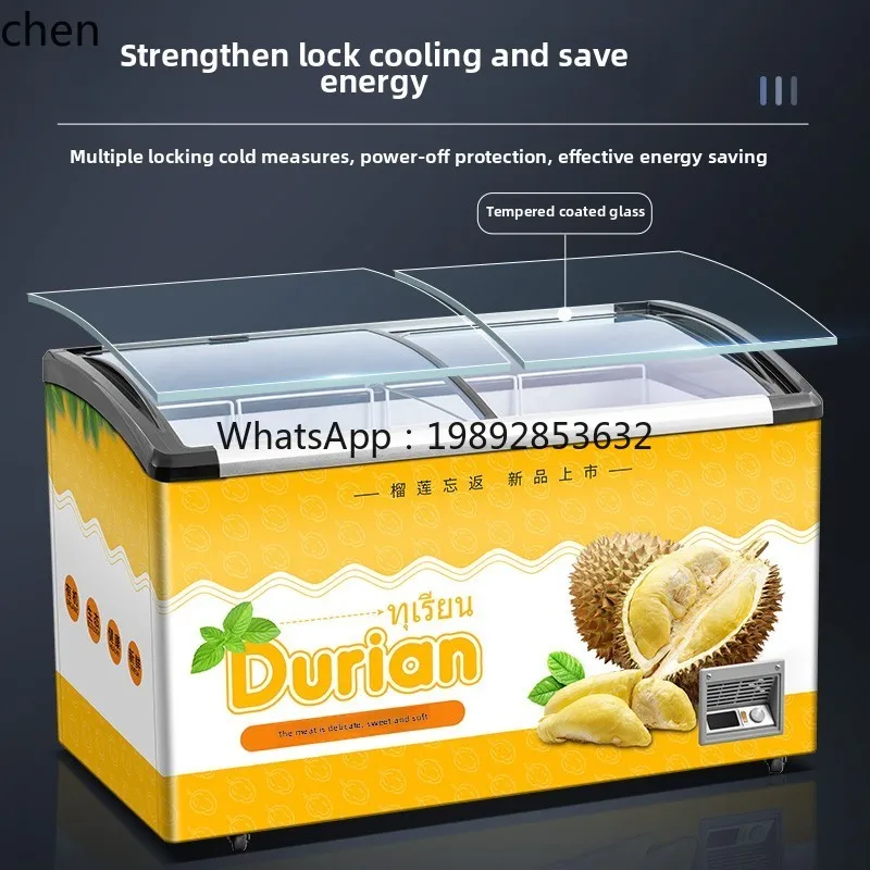 

ice cream durian frozen display cabinet child and mother cabinet freezer glass door horizontal island cabinet supermarket