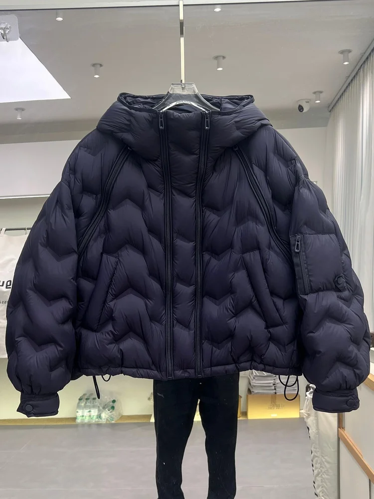 Lightweight Puffer Jaet Women's ort Sle 2025 Autumn Winter New 90% White Du down Hooded Warm Bread Coat Zipper