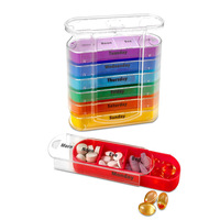 Weekly 7 Days Pill Box 28 Compartments Pill Organizer Plastic Medicine Storage Moisture proof Medicine Box for Home Travel