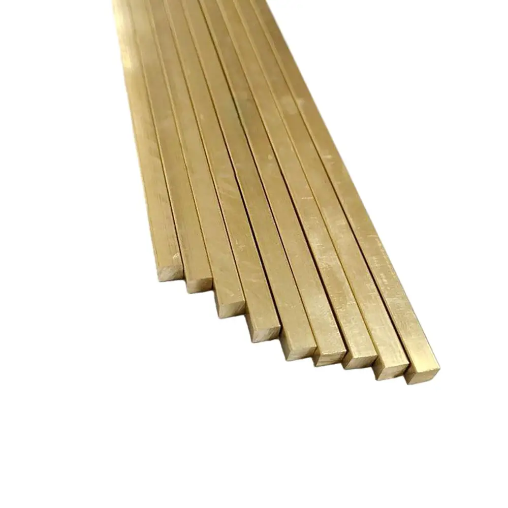 Brass Square Stick Solid Thin Rod Length 500mm 1/1.2/1.5/2/2.5/3/4/4.5/5/5.5/6/6.5/7/8/8.5/9/9.5/10mm Metal Cube Block Bar