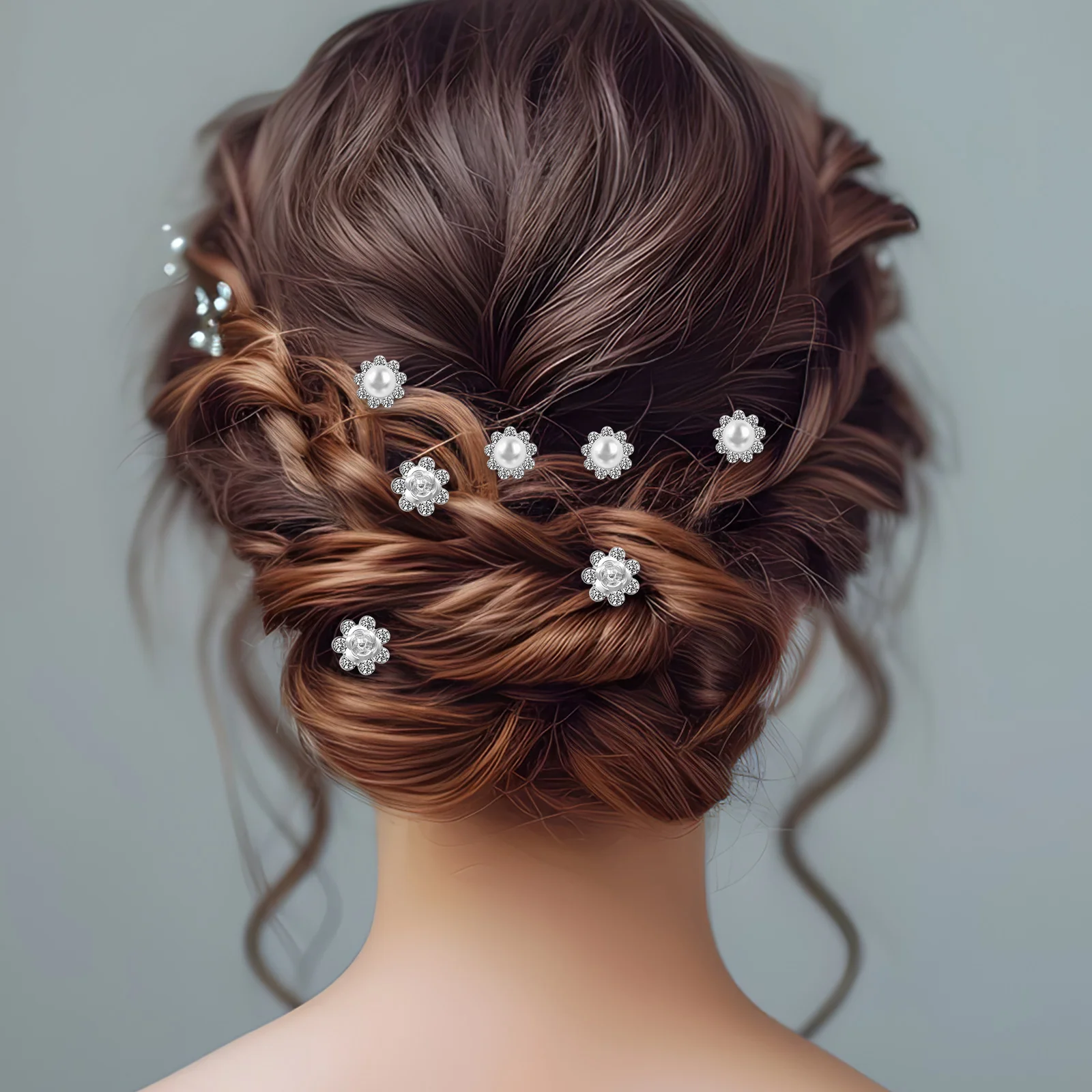 

40pcs Hairpin Forks Bridal Hairpins Pearl Bun Formal Rhinestone Hair Accessories U Shape Hairpins Wedding Hair Styling Tools