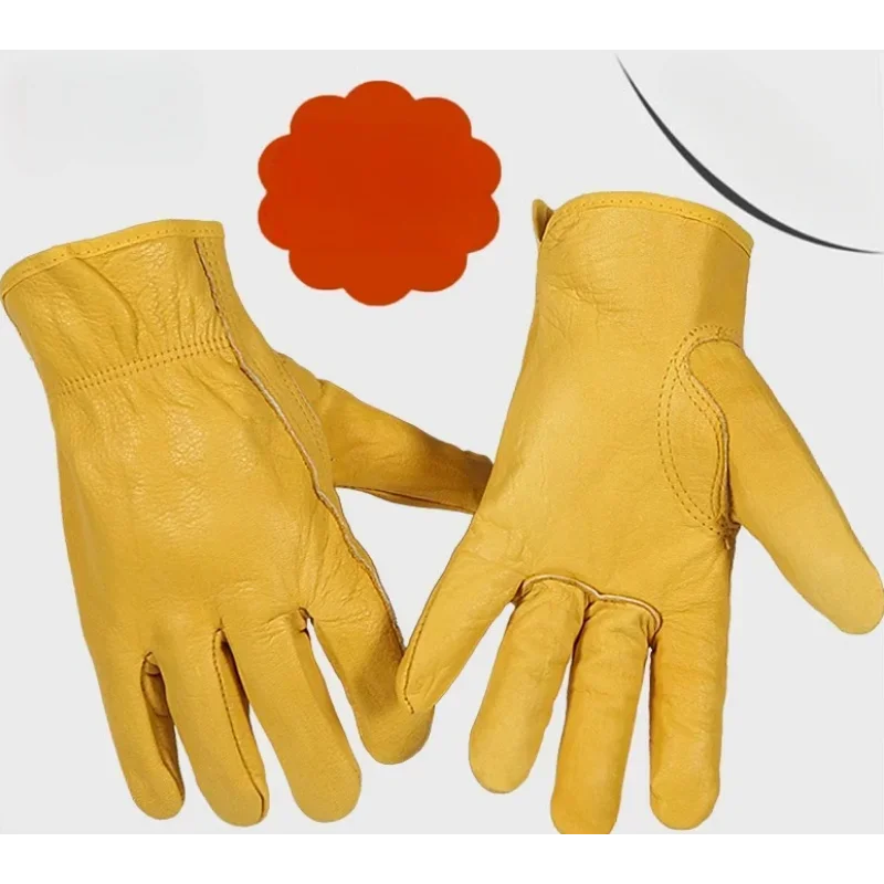 

Рабочие перчатки для мужчин — садоводство, вождение, охота, пеший туризм, ферма, безопасная сварка, прочная воловья кожа, гибкая ручка