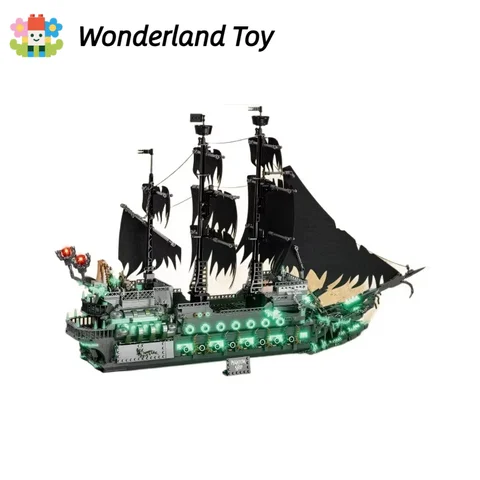 Phantom Ghost Pirate Ship Building Blocks Bricks Black Pearl Endeavor Queen Annes Revenge Santa Maria New Route Adults Boys