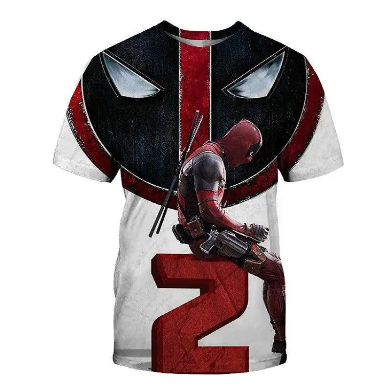 

2024 Summer Miniso Universe Boys And Girls Deadpool Anime 3D Printed Streetwear Personality T-Shirt Kid/Adult Casual Fashion Top