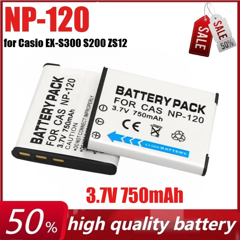 

NP-120 3.7V 750mAh Camera Battery for Casio EX-S300 S200 ZS30 ZS26 ZS12 ZS15 ZS20 ZS10 CNP-120 Battery + USB Charger