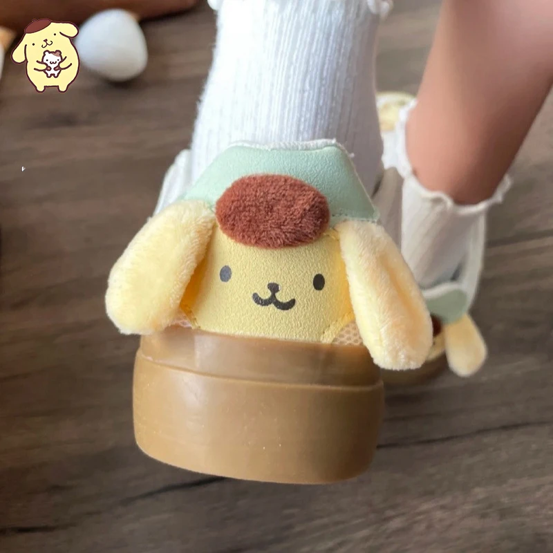 

Y2K новые аксессуары в стиле аниме Kawaii, помпон Purin, обувь для хлеба, милые студенческие универсальные повседневные кроссовки с украшением в виде животных на толстой подошве