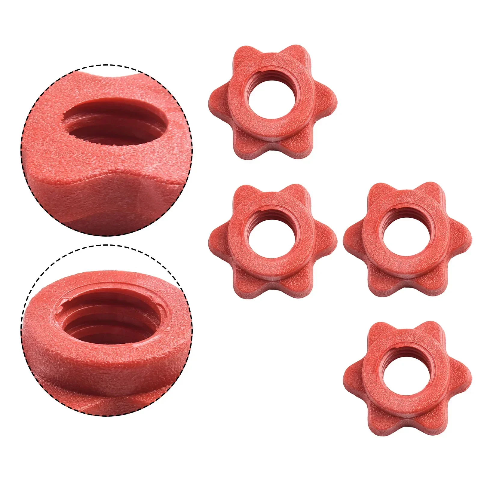 Barbell Dumbbell Nut Check Clips Nut Plastic Red Screw Spin Spinlock 25mm(1") Bar Collars Dumbbell New Useful