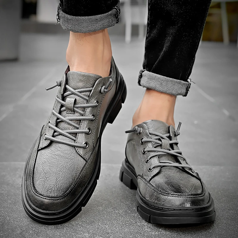 New black and gray casual business men's shoes luxury men's brand Party office work outdoor walking Versatile shoes 38-44