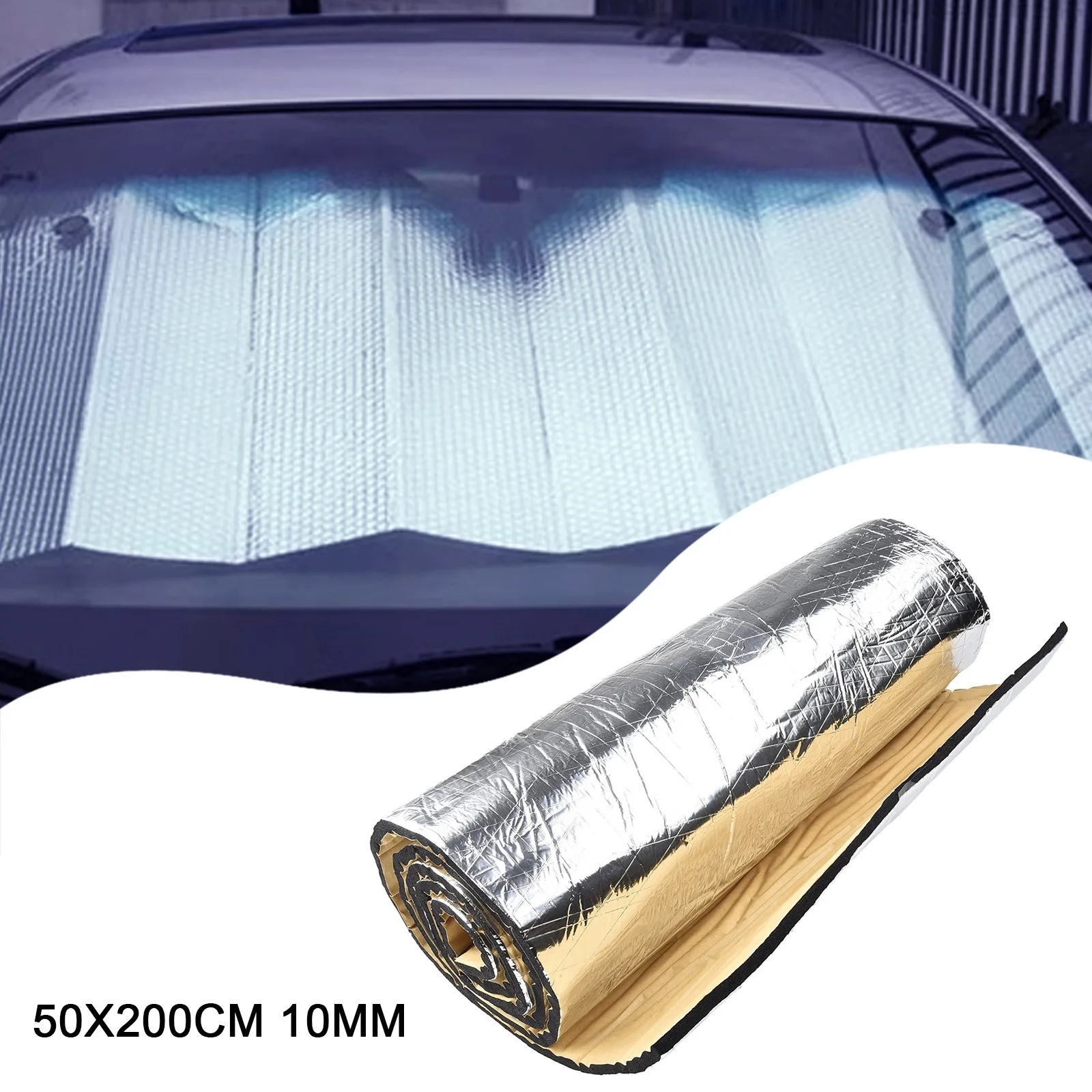 2 Meter Roll 10mm Car Sound Proofing Deadening Heat Thermal Insulation Foam Mat Aluminum Foil Rubber Plastic Cotton