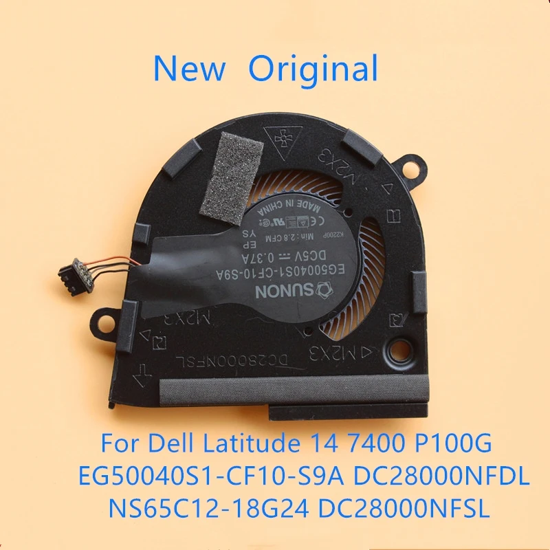 

New Original Laptop CPU Cooling Fan For Dell Latitude 14 7400 Fan P100G EG50040S1-CF10-S9A DC28000NFDL NS65C12-18G24 DC28000NFSL