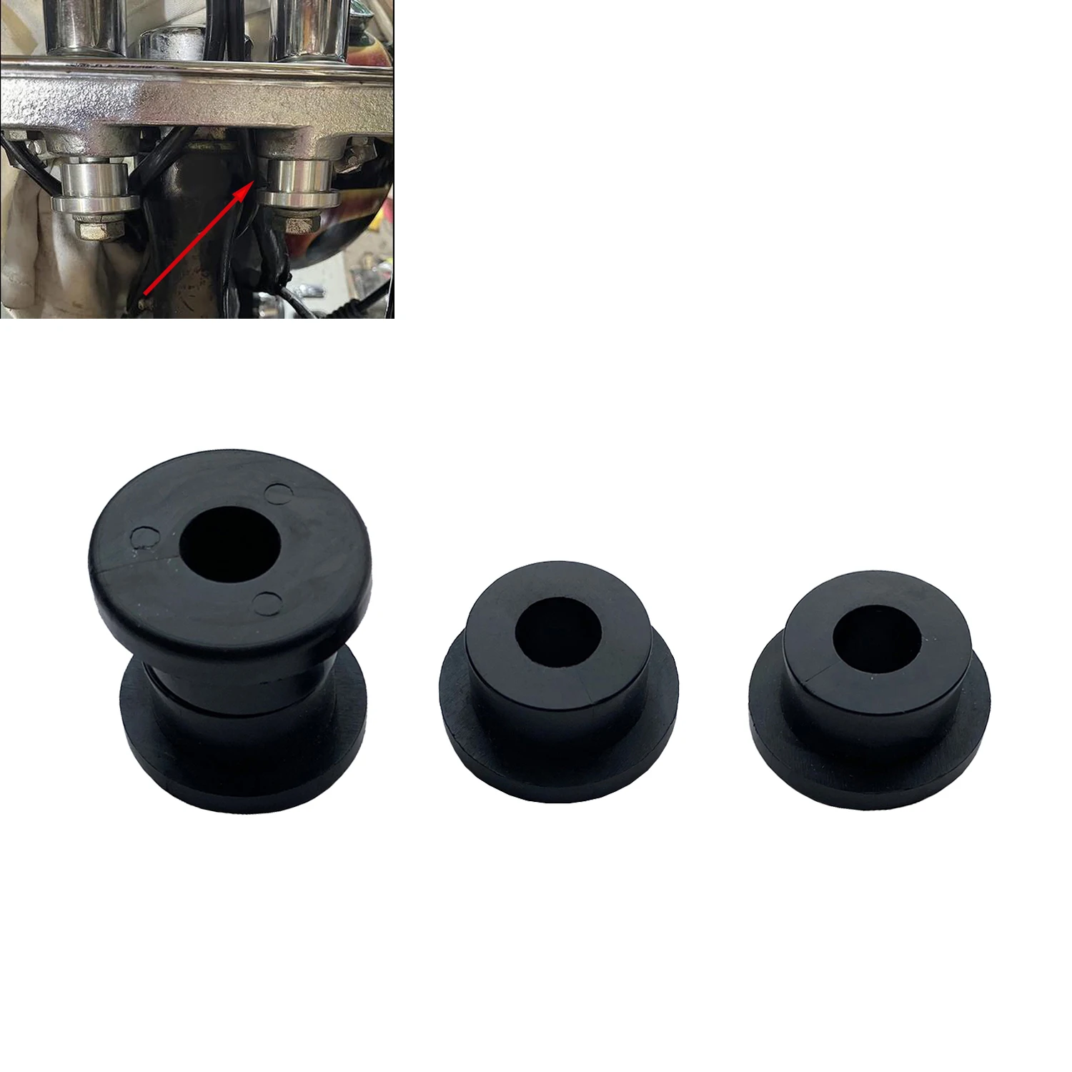 Black Rubber Handlebar Riser Bushings Fit For Harley Softail Dyna Sportster 1984-2017