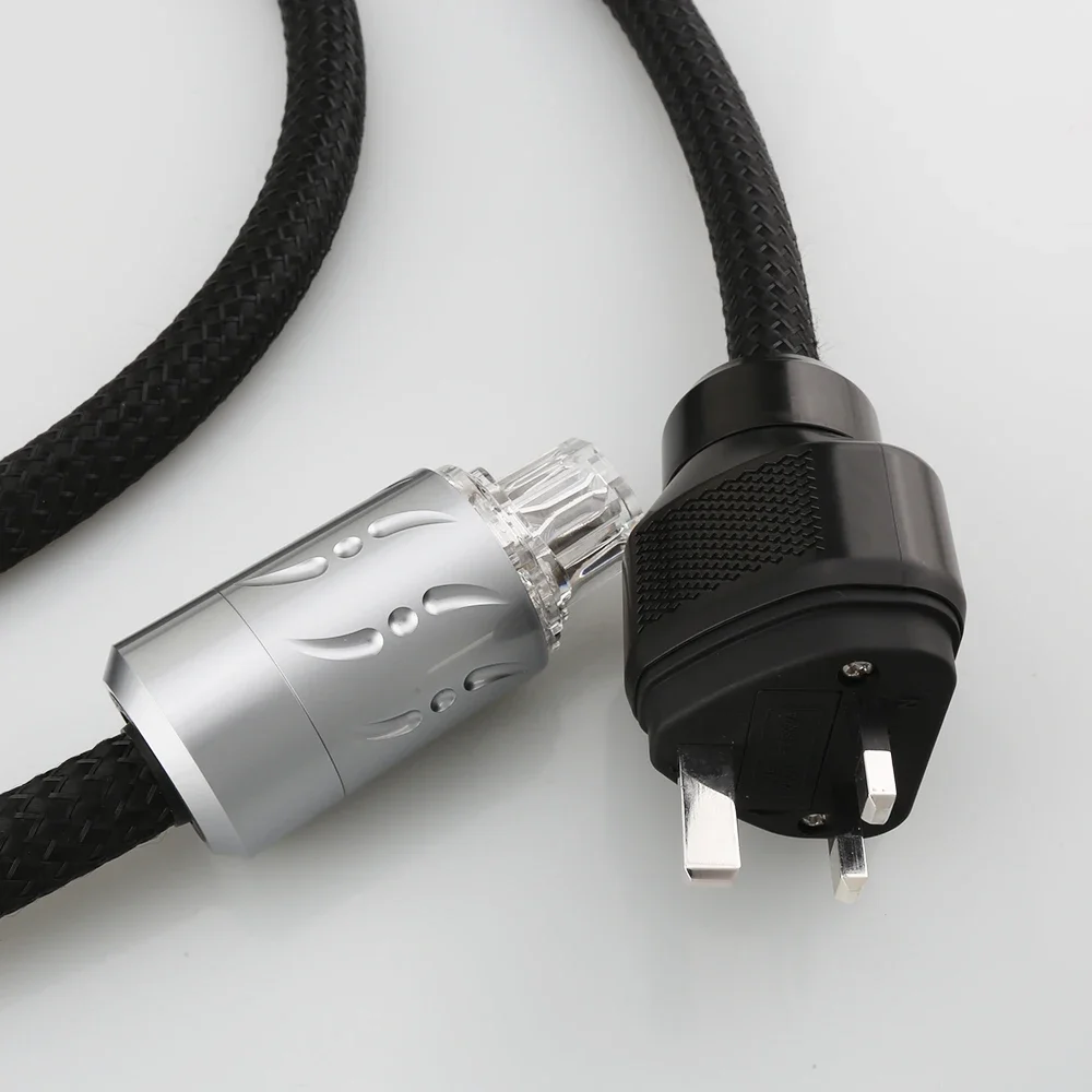 Сетевые выводы Viborg для Великобритании, шнур питания HIFI с штекерным кабелем из чистой меди с родиевым покрытием для Великобритании для HongKong, Singpore
