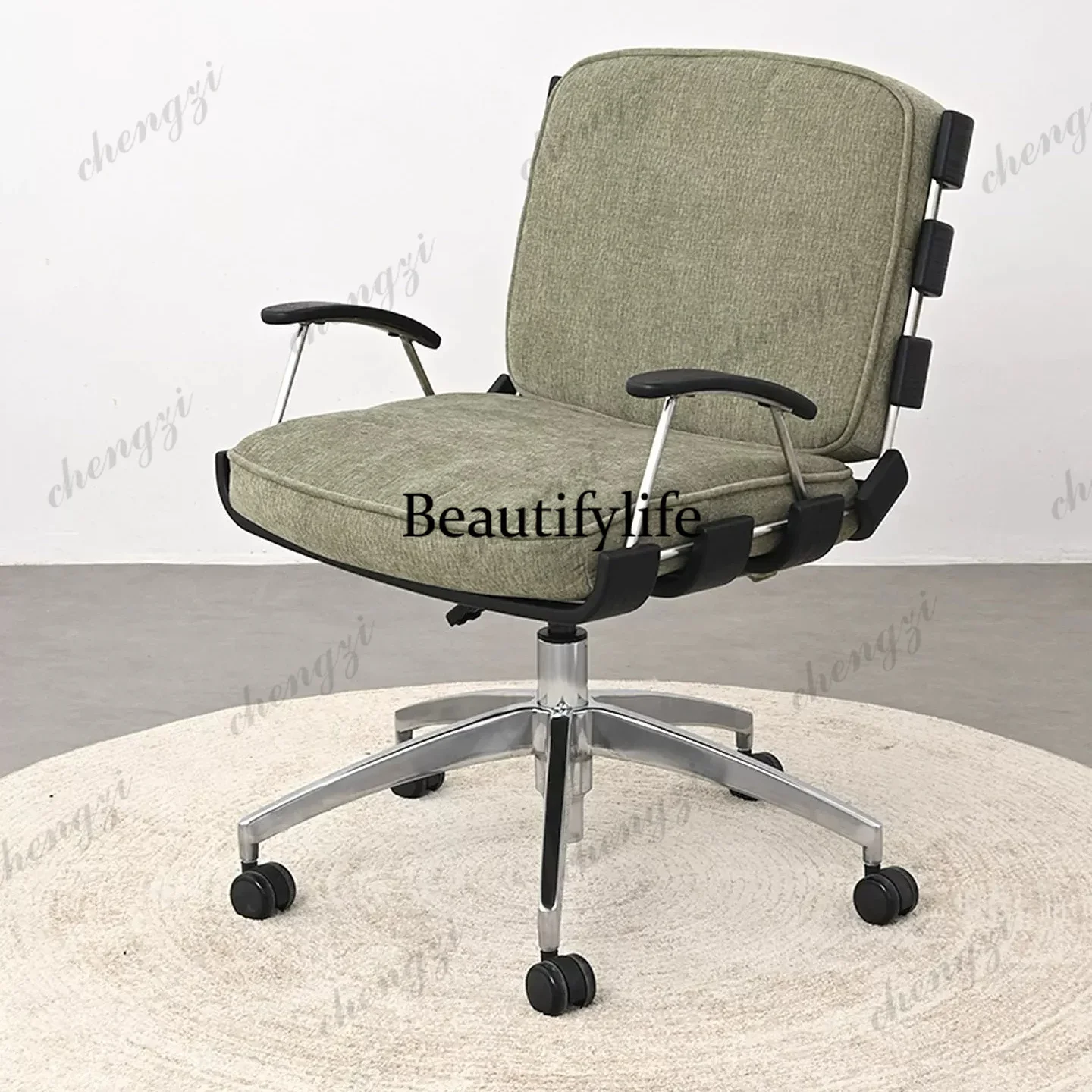 TTT Stainless steel medieval style home study office computer backrest chair can be lifted and lowered rotating desk chair