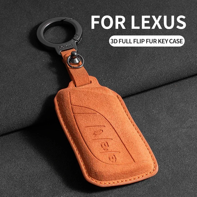 

Suede Car Key Case Cover Keychain for Lexus NX IS RX ES GX LX LS UX GS 200 260 300 350 NX200 NX300 RX350 ES300 Accessories