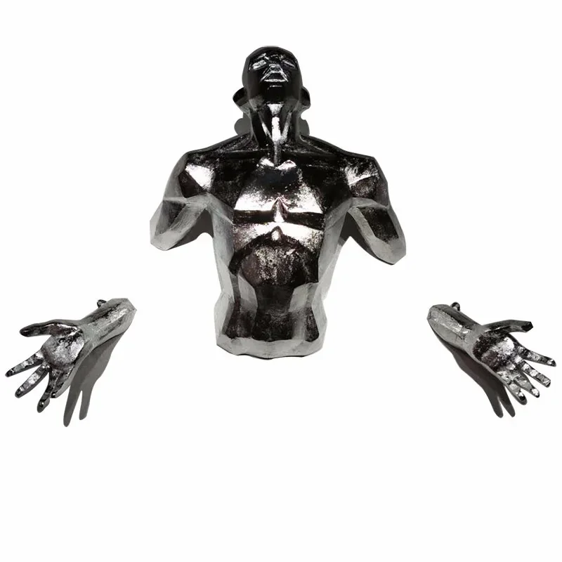 Plating Creative Through the Wall  Decorations Wall Hanging Sculpture Art bar Club Wall Mounted Accessories