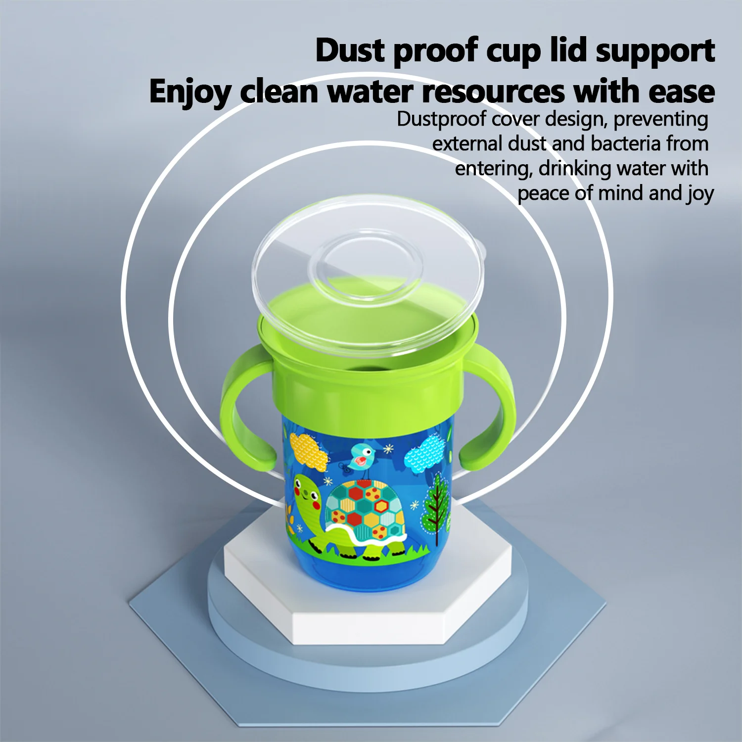 360 °   Auslaufsicherer Becher, 260 ml, großes Kaliber, Baby-Lernbecher, Baby-Bucking-Wassertrainingsbecher, auslaufsicherer Drop-Kinderbecher