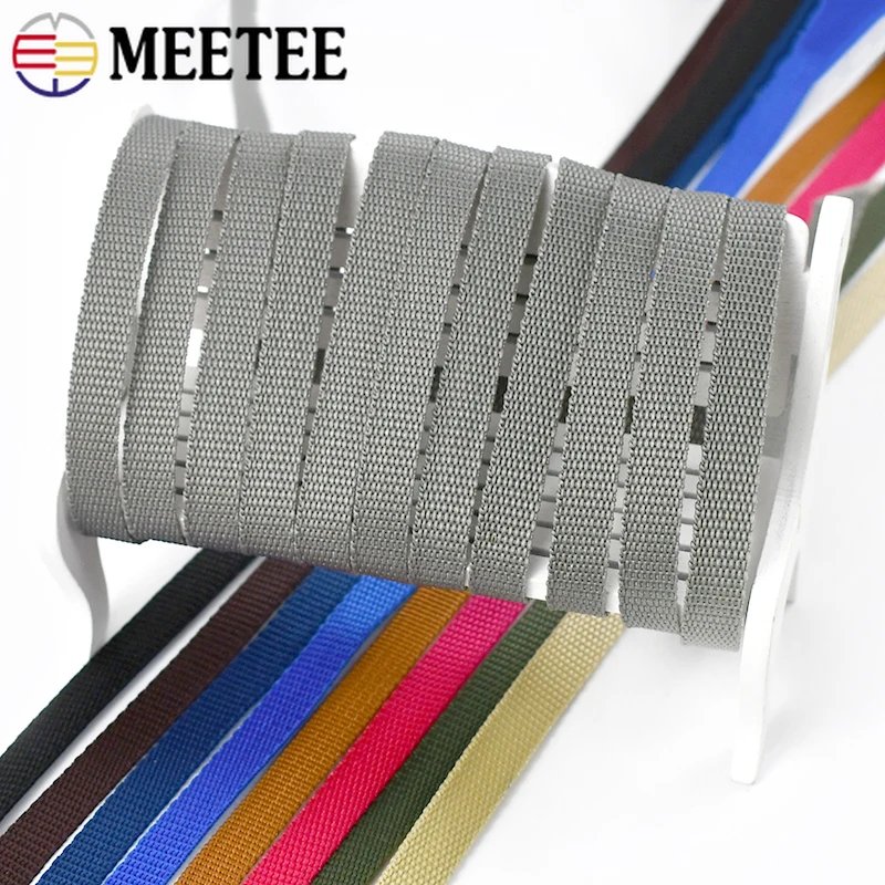 Meetee 1roll=45M 10mm Polypropylene PP Webbing Ribbon Bag Belt Strap for Garment Sewing Tapes Accessories DIY Craft