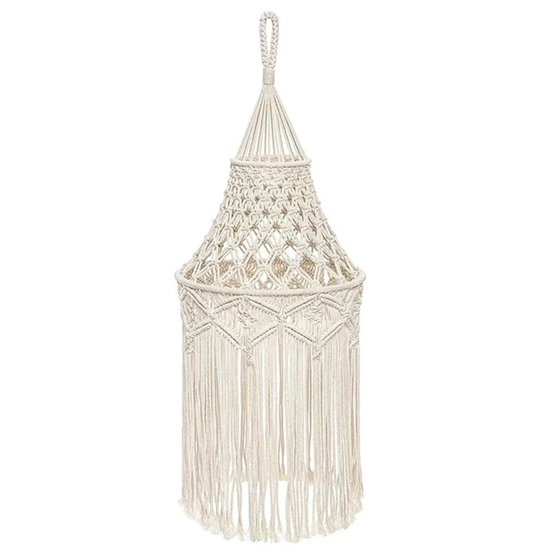 Macrame Lamp Shade Hanging Pendant Light Cover Office Bedroom Living Room Nursery Dorm Room Bohemian Home Decor