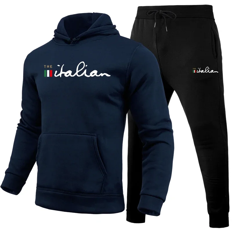 Hot Sales Mens Tracksuit Casual Printing Sweatshirt Sweatpants 2 Pcs Set Sports Jogging Mens Clothing Hoodies Sportswear Outfits