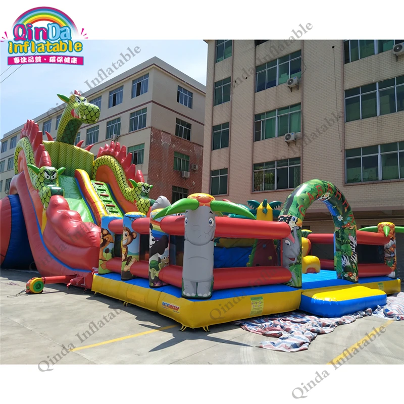 Castillo inflable grande de 17x11M para niños, castillo saltador, soplador de aire libre, casa inflable