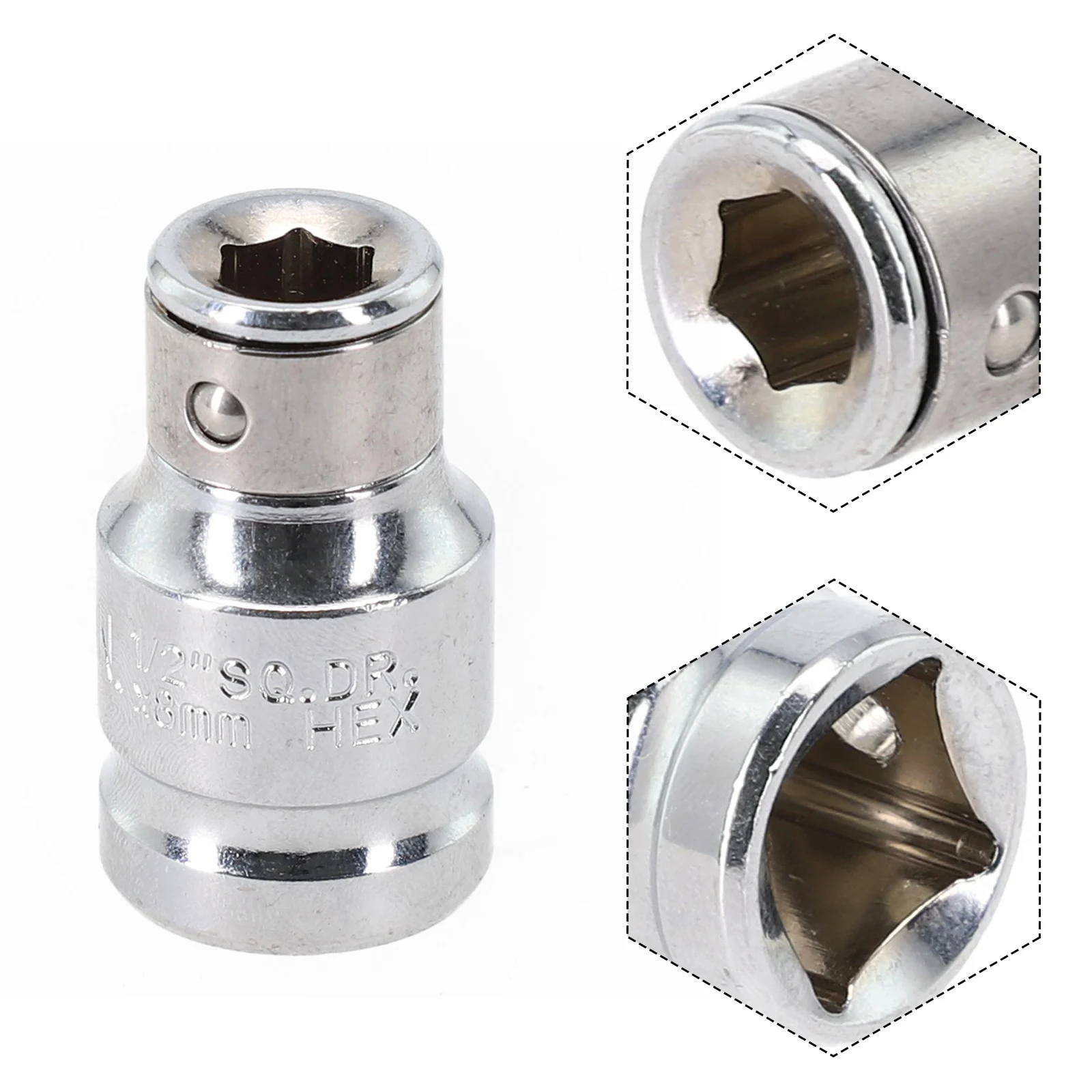 1/2 1/4 3/8 Inch Square Drive To 1/4 3/8 M8 M10 Square Hole Conversion Socket Screwdriver Adapter Adapter With Hexagon Socket