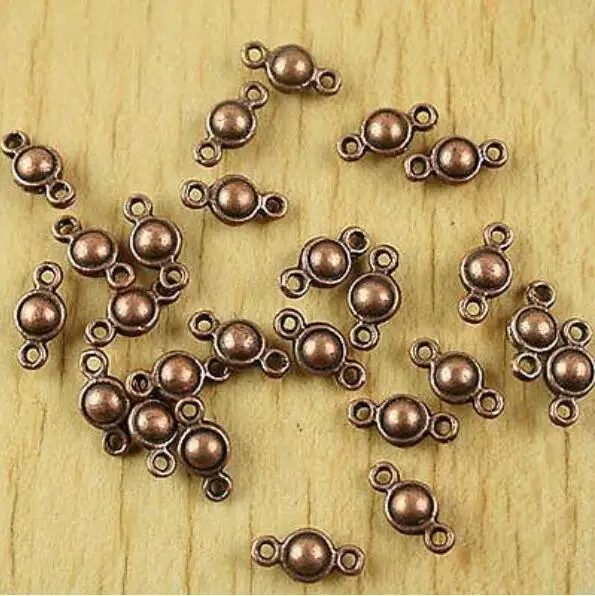 80pcs 10.3x4.9x3.5mm copper-tone oblate shape charms findings H1898