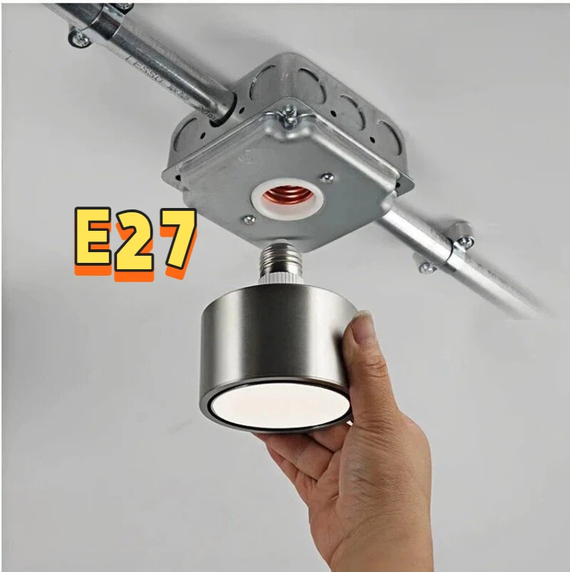 E27 screw-type lamp holder, Bauhaus color industrial-style ceiling lamp, concealed installation without main light, Bauhaus lamp