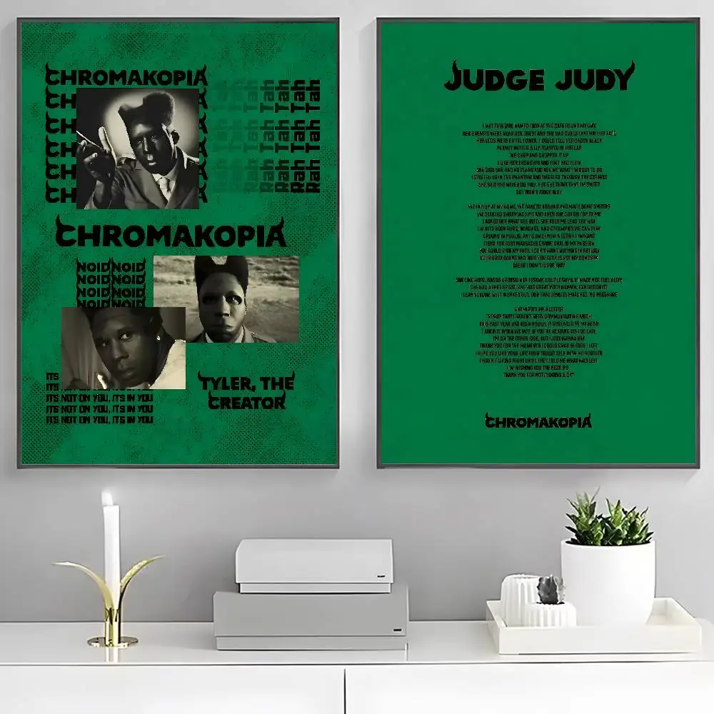مغني الراب تايلر، الخالق Chromakopia ملصق HD ديكور المنزل لزجة جدار مقاوم للماء غرفة المعيشة المنزلي بار ديكور جمالي