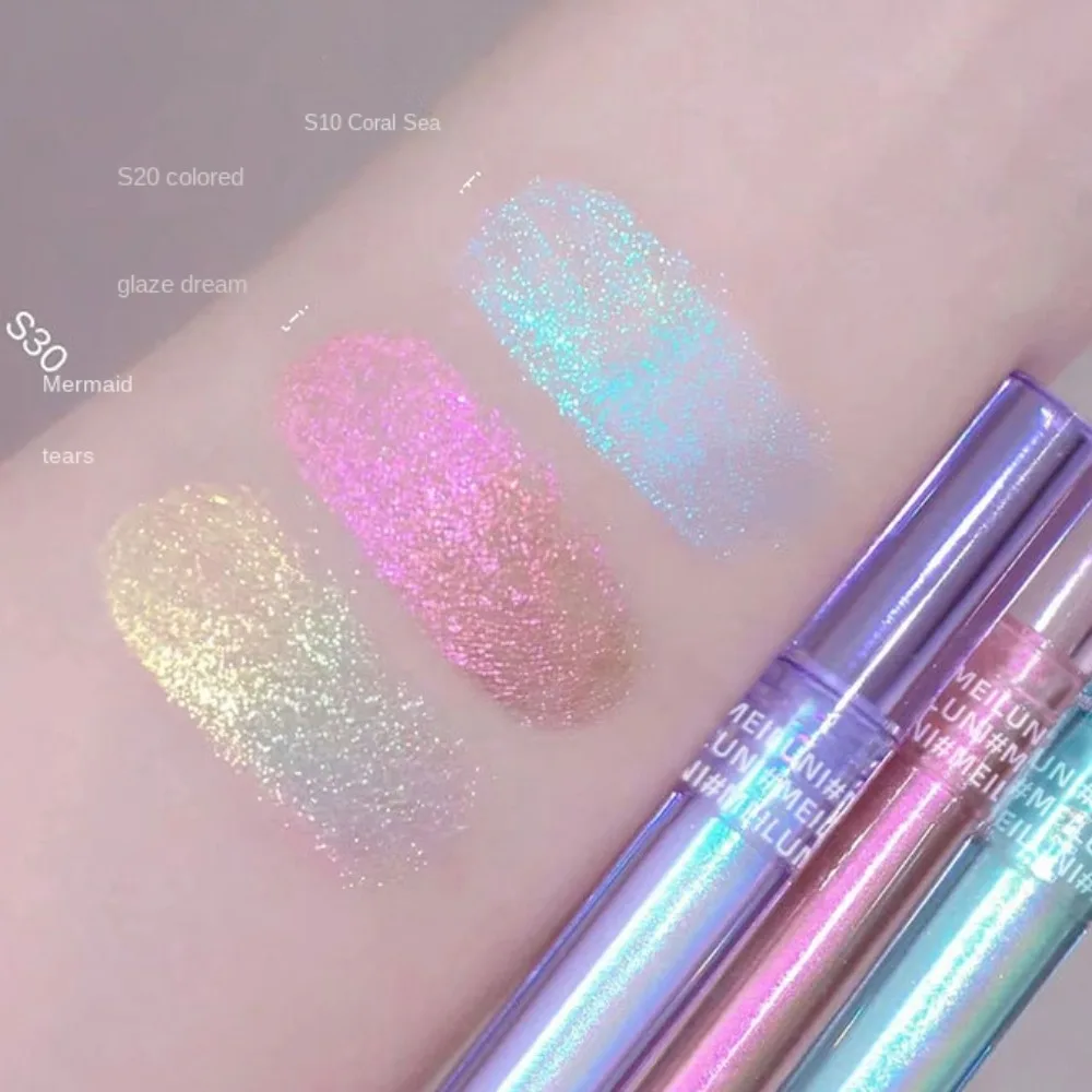 Ombretto liquido ad asciugatura rapida Ombretto impermeabile con glitter a lunga durata Shine Tricolor