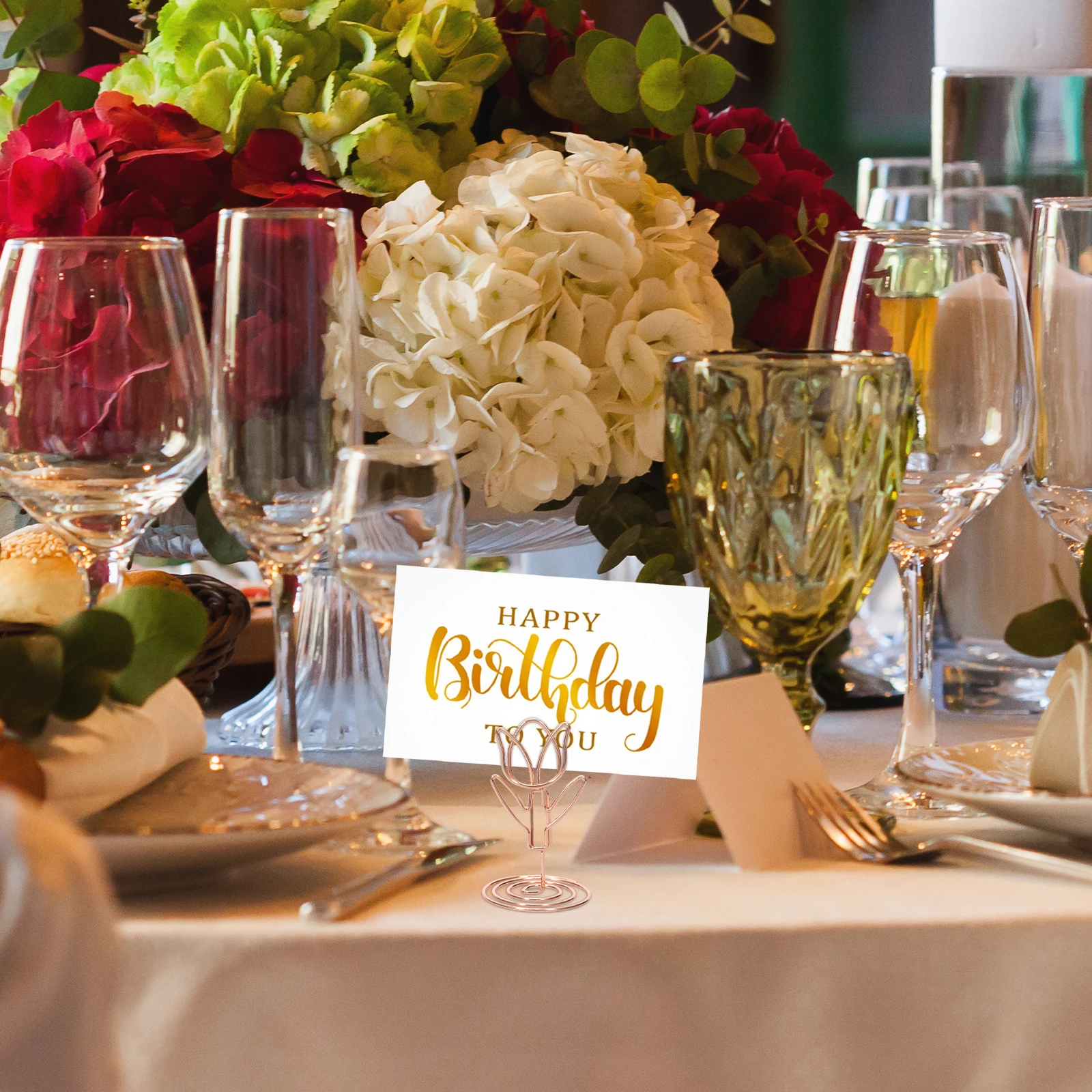 

10 Pcs Business Card Holder Floral Plant Holders Ceremony Reveal Wedding Place for Table Numbers Message Folder
