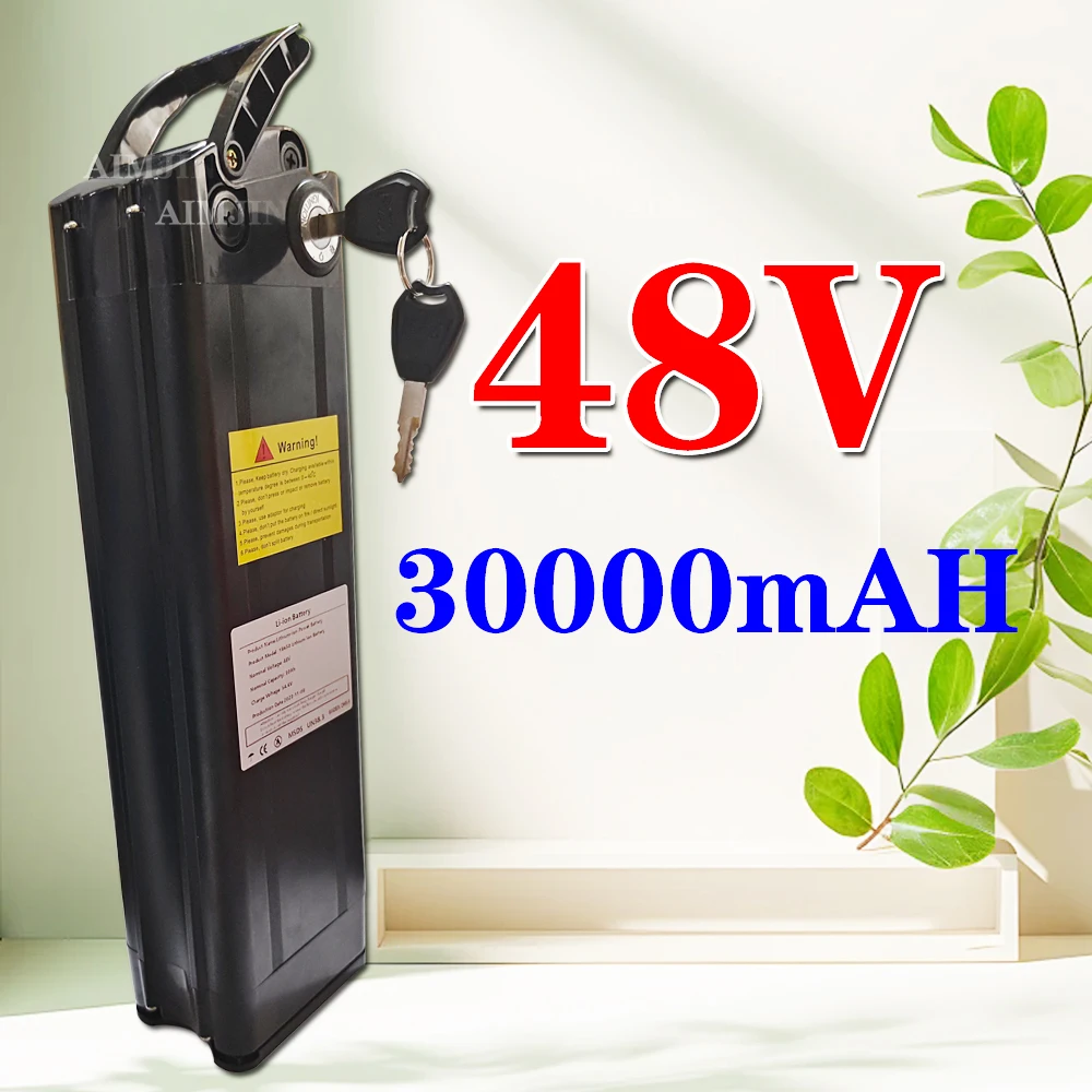 

48V 30000mAh Lithium ion Battery Pack with Aluminum Case Anti-theft Lock 18650 30Ah for Silver Fish Style