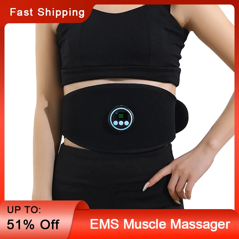 Electric Abdominal EMS Muscle Stimulator Bodybuilding Slimming Belt Smart ABS Trainer Arm Leg Waist Lose Weight Fitness Machine