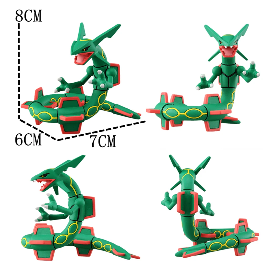 TAKARA TOMY Original Pokemon Figures Toy Mega Rayquaza Eternatus PVC Statue Doll Green Flying Dragon Genuine Version Model Gift